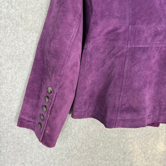 Women's Purple Genuine Suede Jacket - Picture 10 of 11